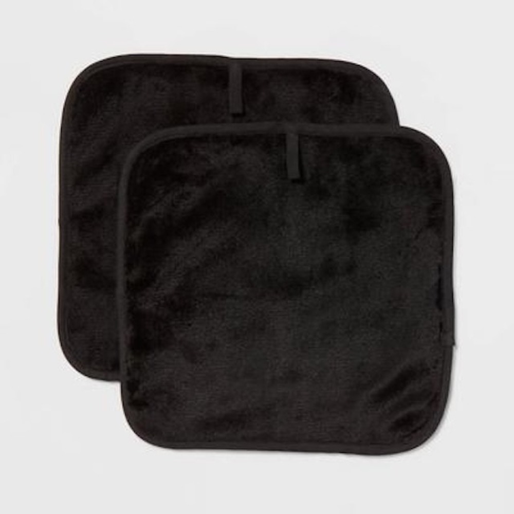 Room Essentials 2pk Makeup Washcloths Dark‎ Gray NEW